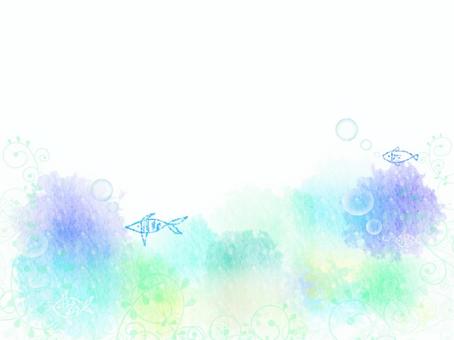 海ver02 ふうわり,drawn,postcard,beautiful,messagecard,colorful,watercolor,simple,message,letterのイラスト素材