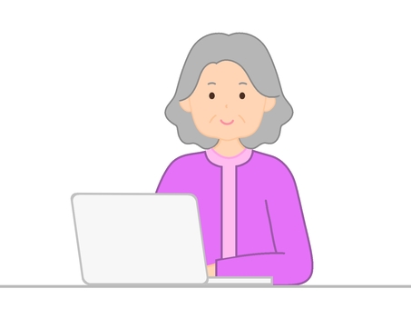 Illustration, computer, senior citizens, female, 