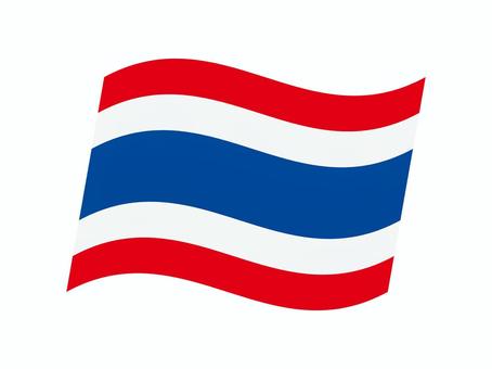 タイの国旗 タイ,タイ王国,国旗,旗,なびく,はためく,三色旗,ベクター,斜め,シアーのイラスト素材