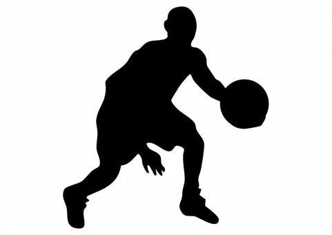 バスケットボールの選手のシルエット シルエット,バスケット,影,黒,ボール,バスケ,人,人間,スポーツ,シンプルのイラスト素材