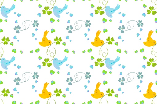 爽やかな小鳥の布地柄 小鳥,春,布柄,かわいい,ナチュラル,背景,パターン,ファブリック,ブルー,イエローのイラスト素材