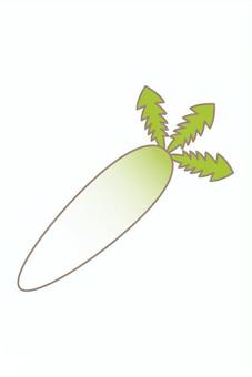 簡素なシンプル大根1本 大根,シンプル,1本,デフォルメ,野菜のイラスト素材