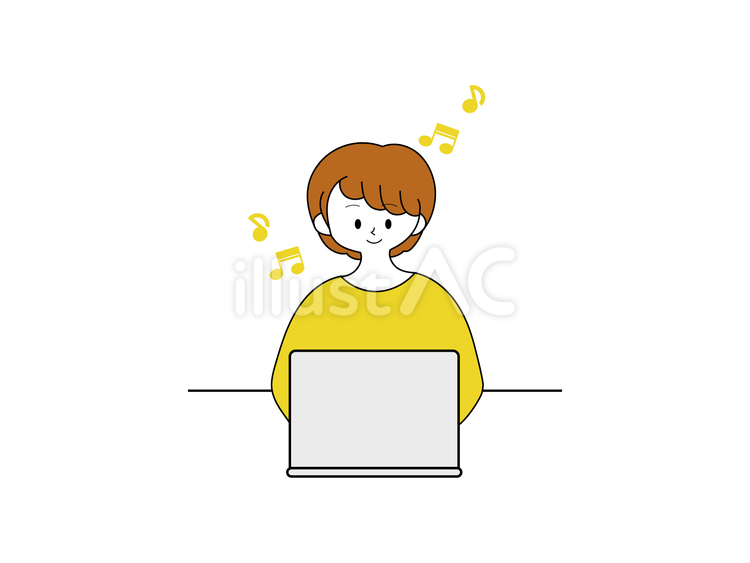 余裕で仕事をこなす女性 仕事,パソコン,ノートパソコンのイラスト素材
