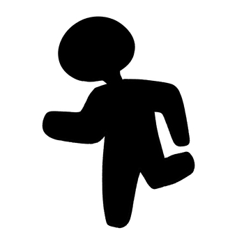 走る人のシルエット 走る,人,ダッシュ,急ぐ,黒,シルエット,左向き,逃げるのイラスト素材