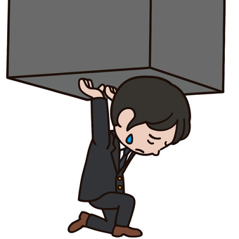 持ち上げる人 重圧,責任,プレッシャー,男性,苦悩,絶望,挫折,疲労,限界,ストレスのイラスト素材