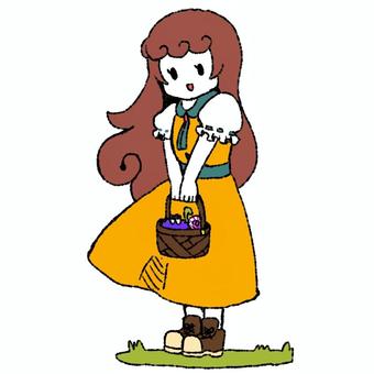 お菓子を持った女の子 お菓子を持った女の子 女の子,お菓子,イラストのイラスト素材
