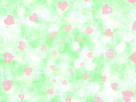 キラキラとピンクのハート ハート,キラキラ,エフェクト,ピンク,緑,グリーン,桃色,背景,壁紙,可愛いのイラスト素材