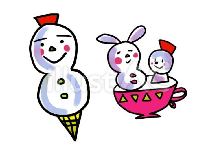 雪だるまアイス アイス,冬,雪だるまのイラスト素材