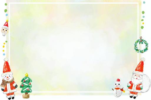 淡いフレームとサンタ