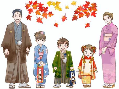 Illustration, autumn, november, shichigosan, 