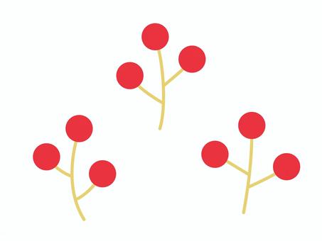 南天 アイコン,かわいい,ベクター,南天,実,花瓶,日本,白色,赤色,シンプルのイラスト素材