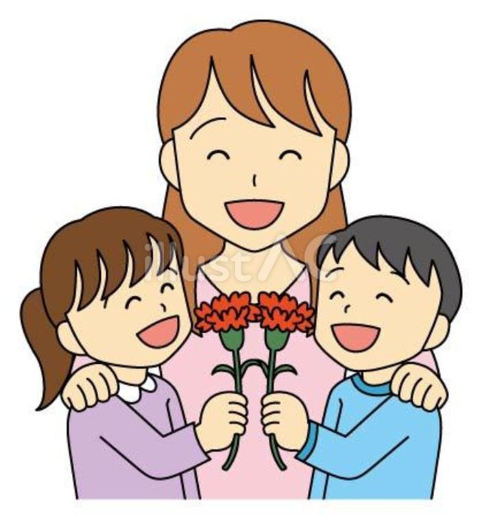 母の日4 母の日,カーネーション,母親のイラスト素材