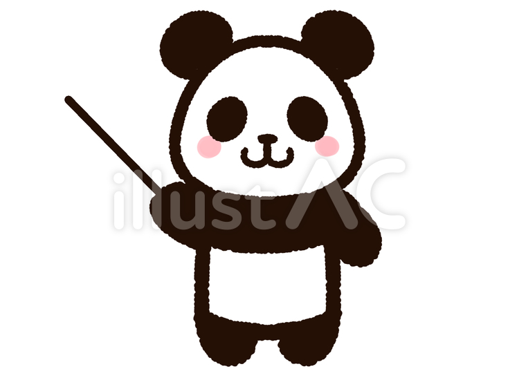 指示棒を持ったかわいいパンダ 指示棒,パンダ,かわいいのイラスト素材