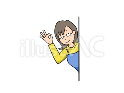 許可や賛同のポーズを表す女性(お母さん)