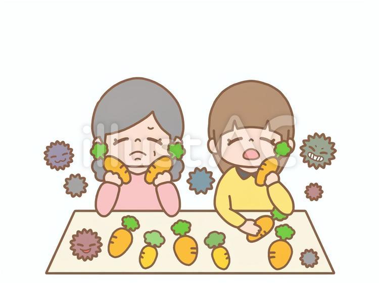 物を介した感染リスク スーパー,感染,にんじんのイラスト素材