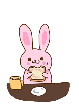 Illustration, rabbit, breakfast, breakfast, JPG and PNG