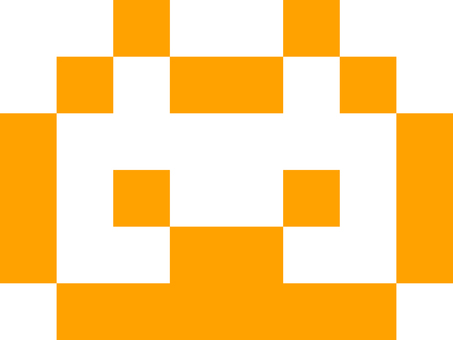 ドット絵絵文字(ねこ) 絵文字,猫,動物,ドット絵,ピクセルアート,8bit,オレンジ,かわいい,ポップ,シンプルのイラスト素材