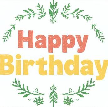 誕生日7 ハッピーバースデー,お祝い,ナチュラル,植物,飾り,かわいい,やさしい,おしゃれ,パーティー,記念日のイラスト素材