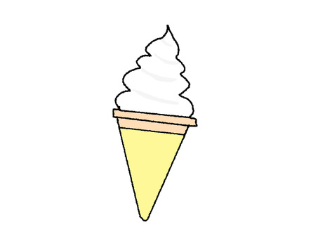 ソフトクリーム ソフトクリーム,アイス,食べ物,pop調,手描き,挿絵,ワンポイント,素材,商用可,無料のイラスト素材