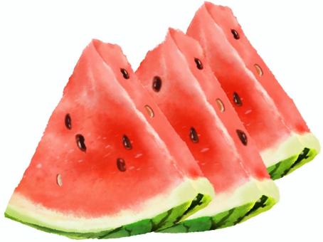 Watermelon (3 slices), watermelon, watermelon, a poetry, JPG and PNG