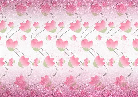 ピンク花のキラキラ背景 ピンク,花,フラワー,きらきら,パターン,可愛い,春,グラデーション,花柄,明るいのイラスト素材