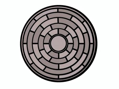 マンホール マンホール,蓋,円形,鉄,開口部,イラストのイラスト素材