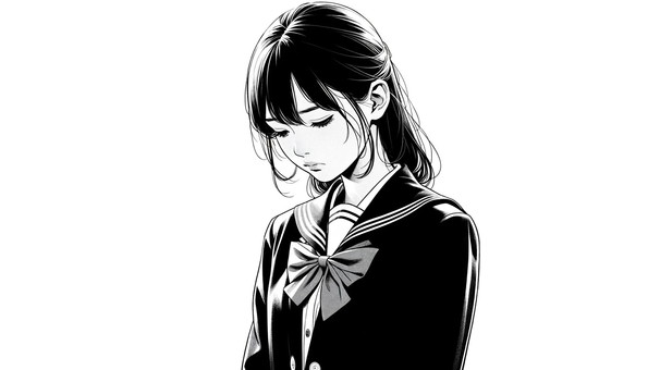 落ち込んで不安な表情の女子学生