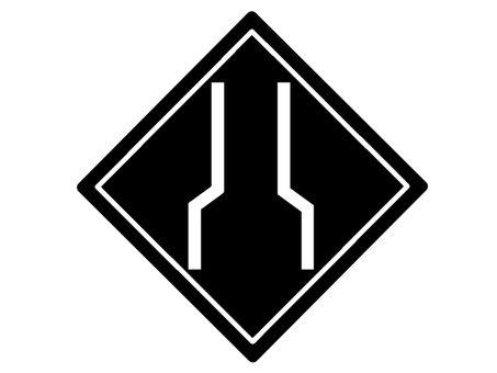 この先道幅減少 幅員,道幅,減少,この先,道路,道,幅,注意,喚起,安全のイラスト素材