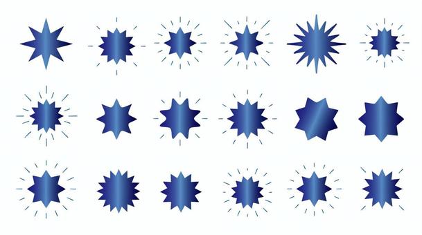 パンクアイコンまとめ 爆発,パンク,アイコン,ブルー,まとめ,グラデーションのイラスト素材