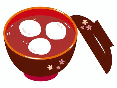 善哉　お汁粉　こしあん ぜんざい,汁粉,お汁粉,こしあん,餅,お餅,冬,季節,1月,2月のイラスト素材