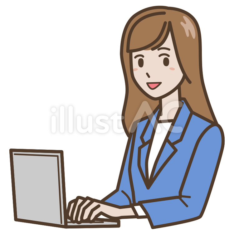 女性会社員 女性,会社員,パソコンのイラスト素材