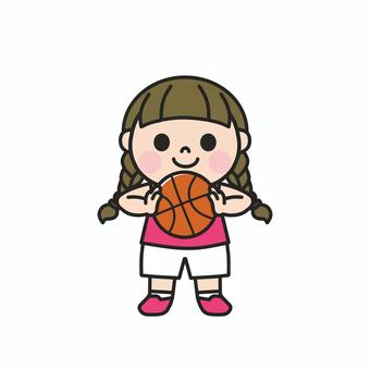 バスケットボールを持つ女の子5 バスケットボール,ボール,バスケット部,部活動,部員,運動部,球技,部員募集,メンバー募集,練習のイラスト素材