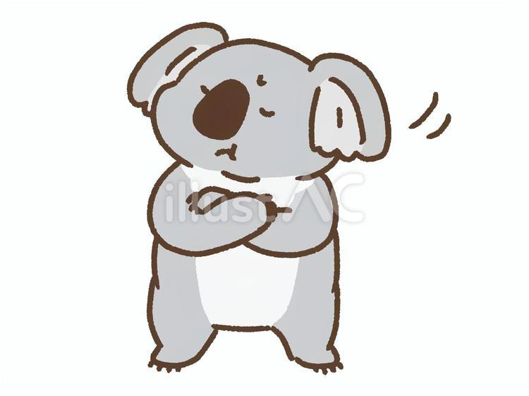 ごきげん斜めコアラ コアラ,怒る,ふてくされるのイラスト素材