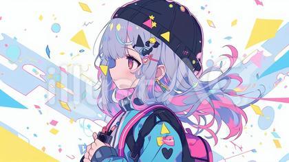 カラフルな女性の絵 happy on X: 