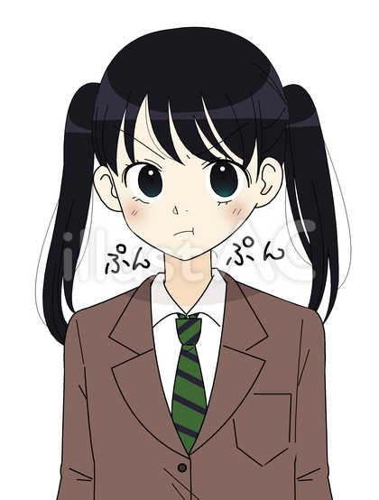 ふくれっ面の学生