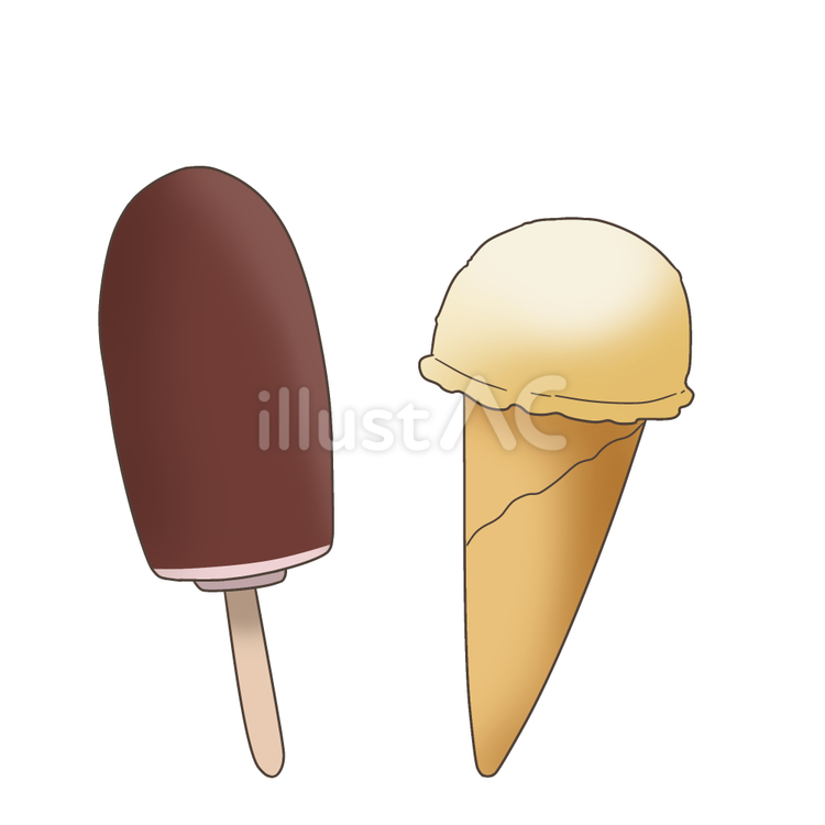 アイスクリーム（二種） アイスクリーム,アイスクリームバー,食べ物のイラスト素材