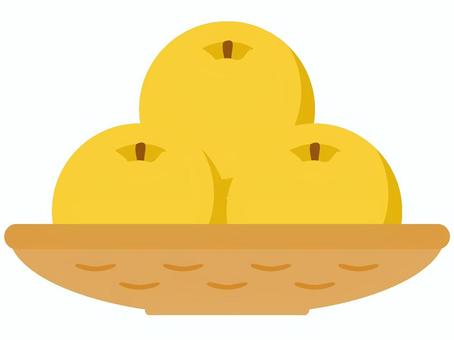 ザルに盛られた梨（複数） ザル,梨,なし,果物,秋,カゴ,八百屋,産直,市場,秋の味覚のイラスト素材