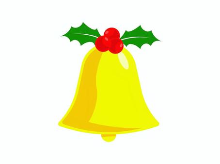 クリスマスアイコン08　鐘(ベル) ベル,鐘,クリスマス,黄色,アイコン,シンプル,ベクター,フラットイラストのイラスト素材