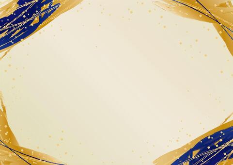 豪華な和柄 和柄,ゴールド,筆,毛筆,フレーム,冬,和風,和,筆模様,正月のイラスト素材