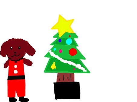 クリスマス クリスマス いぬ,犬,どうぶつのイラスト素材