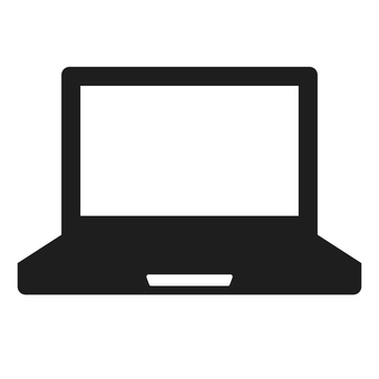 シンプルなノートパソコンのアイコン パソコン,ノートpc,pc,ノートパソコン,アイコン,モノクロ,背景透過,ベクター,シンプル,イラストのイラスト素材