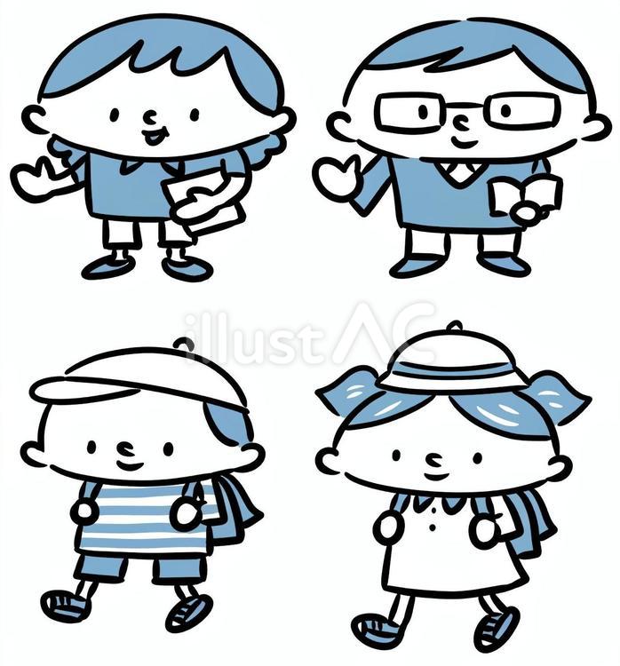 先生と生徒（小学校） 先生,生徒,男女のイラスト素材