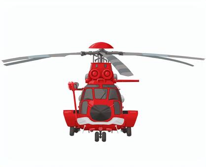 消防ヘリ　正面リアル 消防,リアル,ヘリ,災害,赤,正面,乗り物,飛ぶのイラスト素材