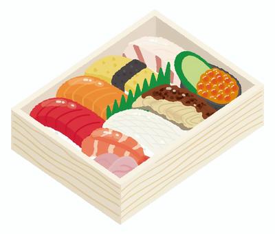 持ち帰り寿司 寿司,すし,鮨,寿司屋,和食,お持ち帰り寿司,1人前,テイクアウト,まぐろ,サーモンのイラスト素材