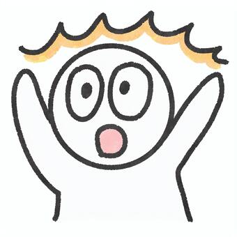 驚く人物のイラスト 人物,驚く,びっくり,衝撃,驚き,リアクション,表情,感情,反応,焦るのイラスト素材