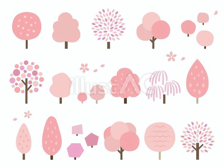 桜の木 かわいい,おしゃれ,背景のイラスト素材