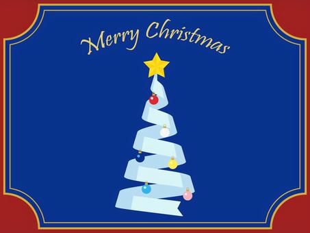 リボンツリーのクリスマスフレーム/青背景 リボンツリーのクリスマスフレーム/青背景 フレーム,螺旋,リボン,アイコン,ベクター,螺旋型,スパイラルツリー,リボンツリー,クリスマスツリー,xmaxのイラスト素材