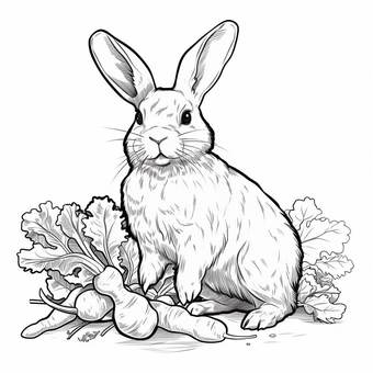 【塗り絵】うさぎ