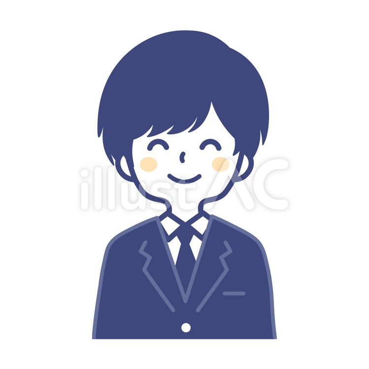 にっこりしているブレザーを着た男子生徒 学生,制服,笑顔のイラスト素材