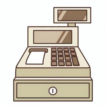 レジスター セピア,小売,商業,レジスター,ポスレジ,金庫,販売,レシートのイラスト素材